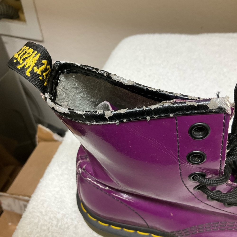 Dr. Martens Shiny Purple Combat Boots - Picture 10 of 13